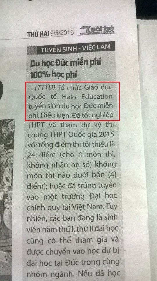 (Ảnh: Mục tuyển sinh – việc làm báo tuổi trẻ thủ đô) (Ảnh: Mục tuyển sinh – việc làm báo tuổi trẻ thủ đô)