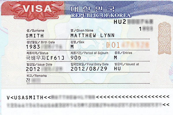 Các loại Visa thăm thân Hàn Quốc